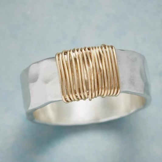 VINTAGE GEOMETRIC WIDE BAND RING