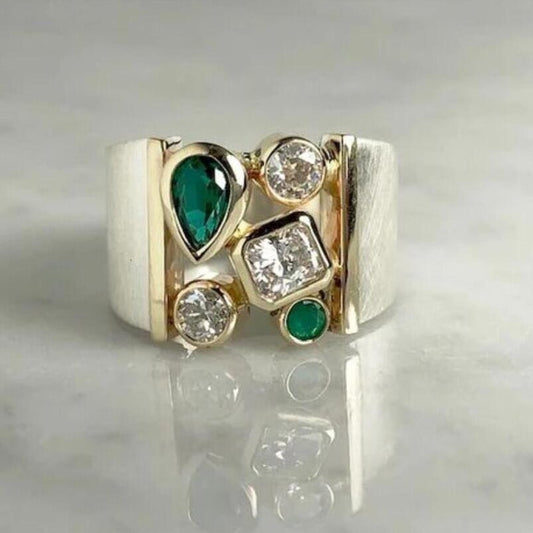 VINTAGE GREEN ZIRCONIA RING