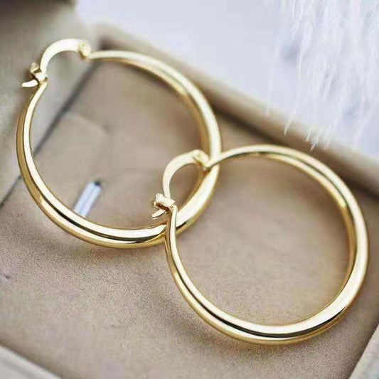 GOLD LARGE HOOP EARRINGS