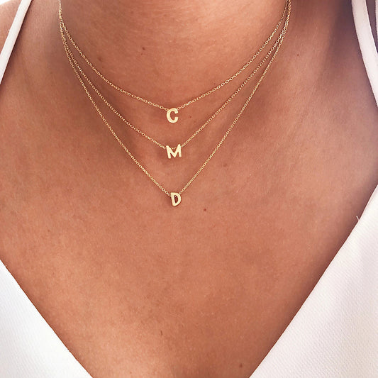 VINTAGE INITIAL LETTER NECKLACE