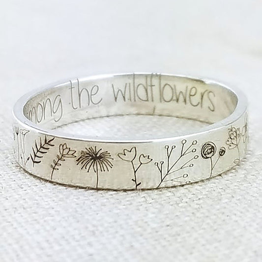 DANDELION MINIMALIST SILVER RING