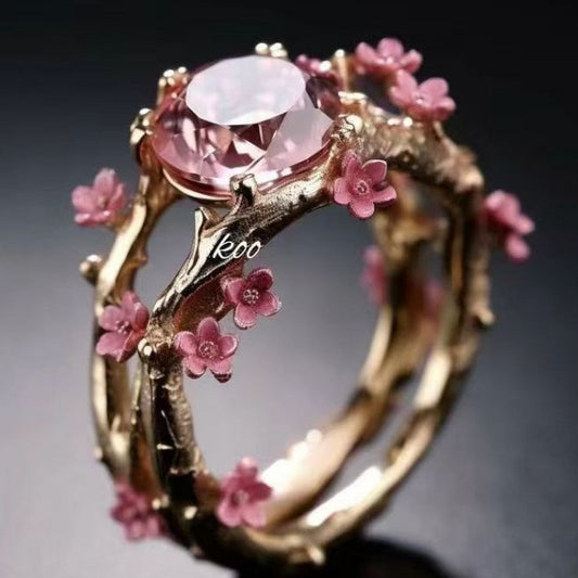 VINTAGE CHARMING GOLD RING WITH GEM