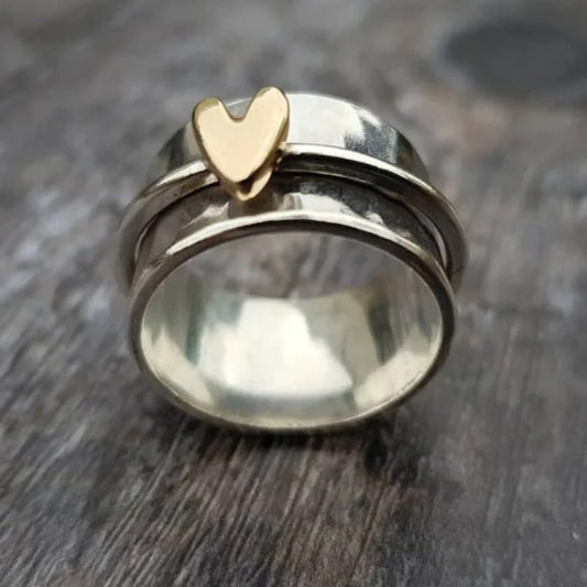 VINTAGE RETRO PEACH HEART RING